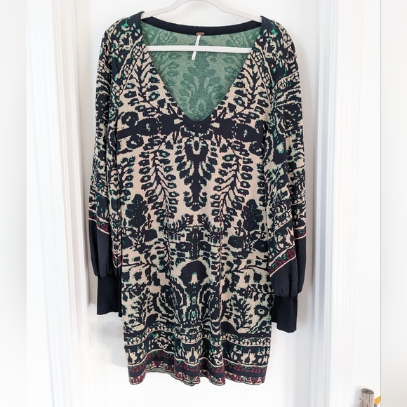 Free People Music & Lyrics Printed Sweater Mini Dress - Picture 4 of 14